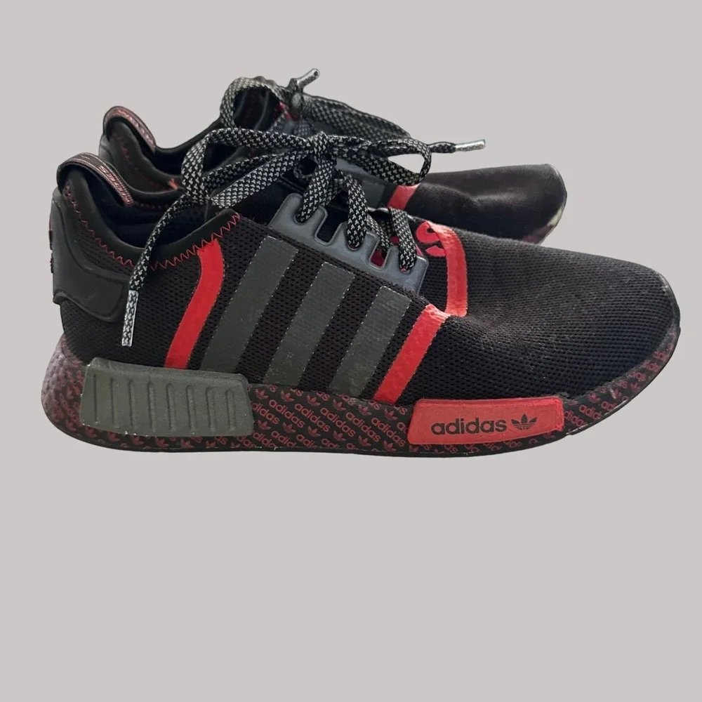 Adidas‎ NMD R1 FV8517 Black Red Size 7 Men's Sneakers Running Shoes Originals